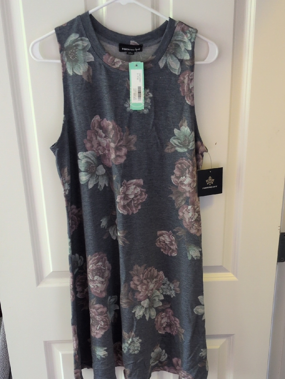 Fortune + Ivy Blue Floral Knit Dress